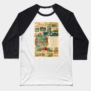 Lago di Como Italy Vintage Poster 1893 Baseball T-Shirt